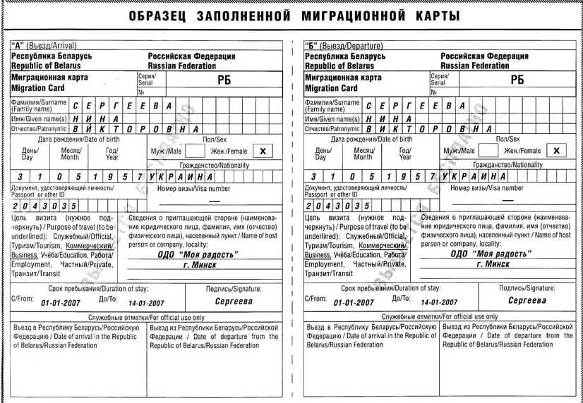 Российская миграционная карта